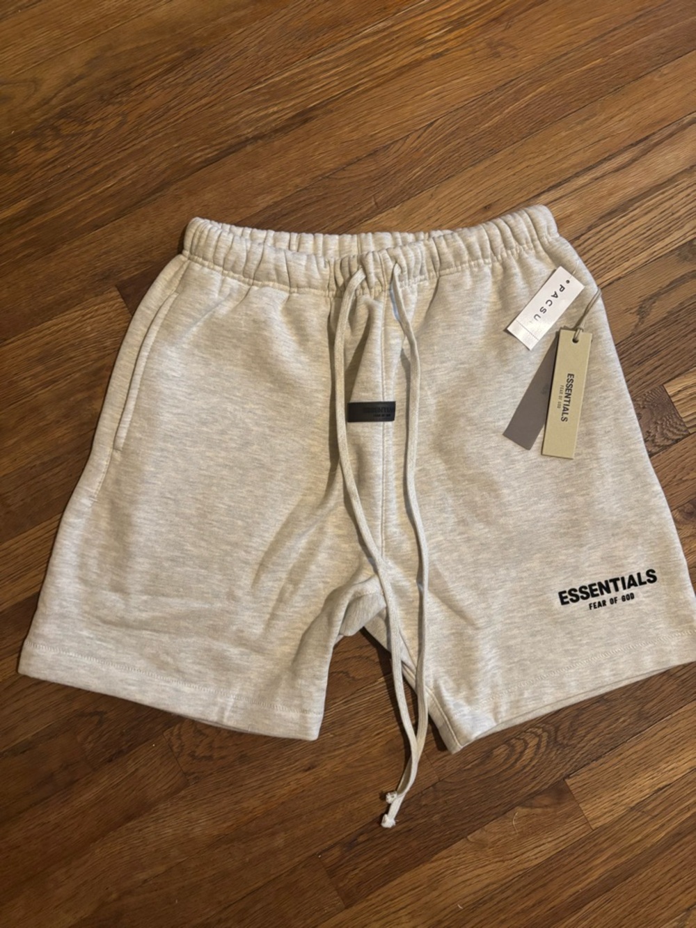 ESSENTIALS Men’s Light Beige Drawstring Athletic Shorts
